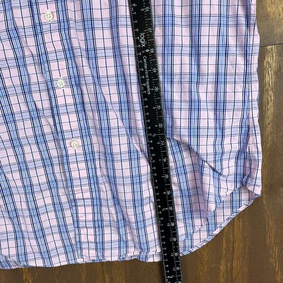 Ralph Lauren Mens Shirt Pink Blue Plaid Philip 100% Cotton Long Sleeve 16-34 - Picture 9 of 13
